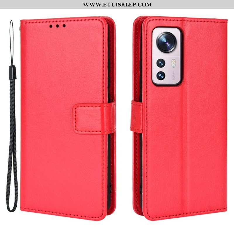 Etui Folio do Xiaomi 12 / 12X Błyszcząca Sztuczna Skóra